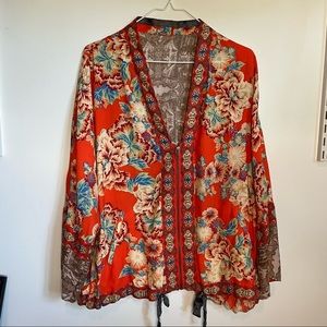 FREE PEOPLE Wildflower Zip-Up Kimono SZ Small